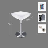 Стол светящийся квадратный на металическом основании 60х60х76