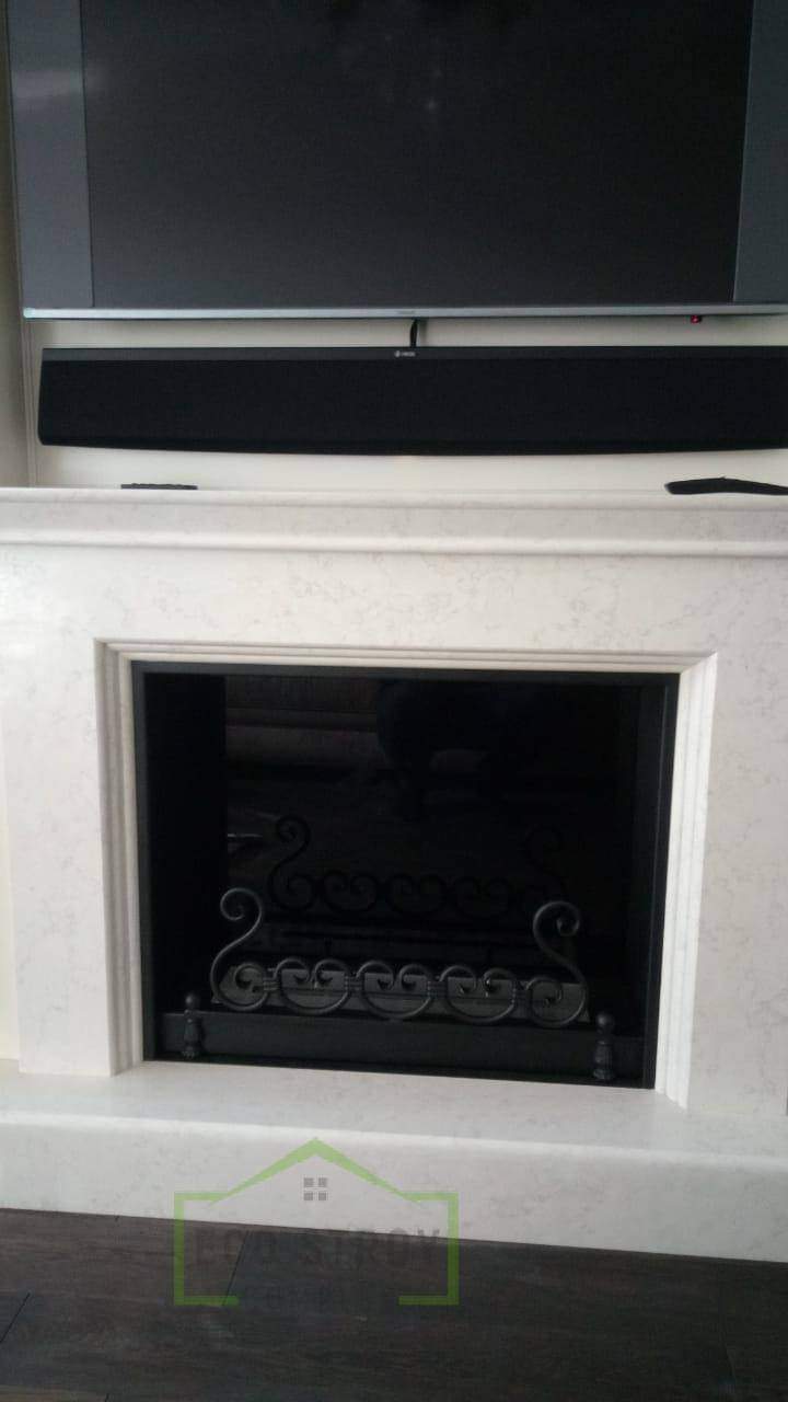 Установка биокамина RuFire Eligio с индивидуальной кованной решёткой