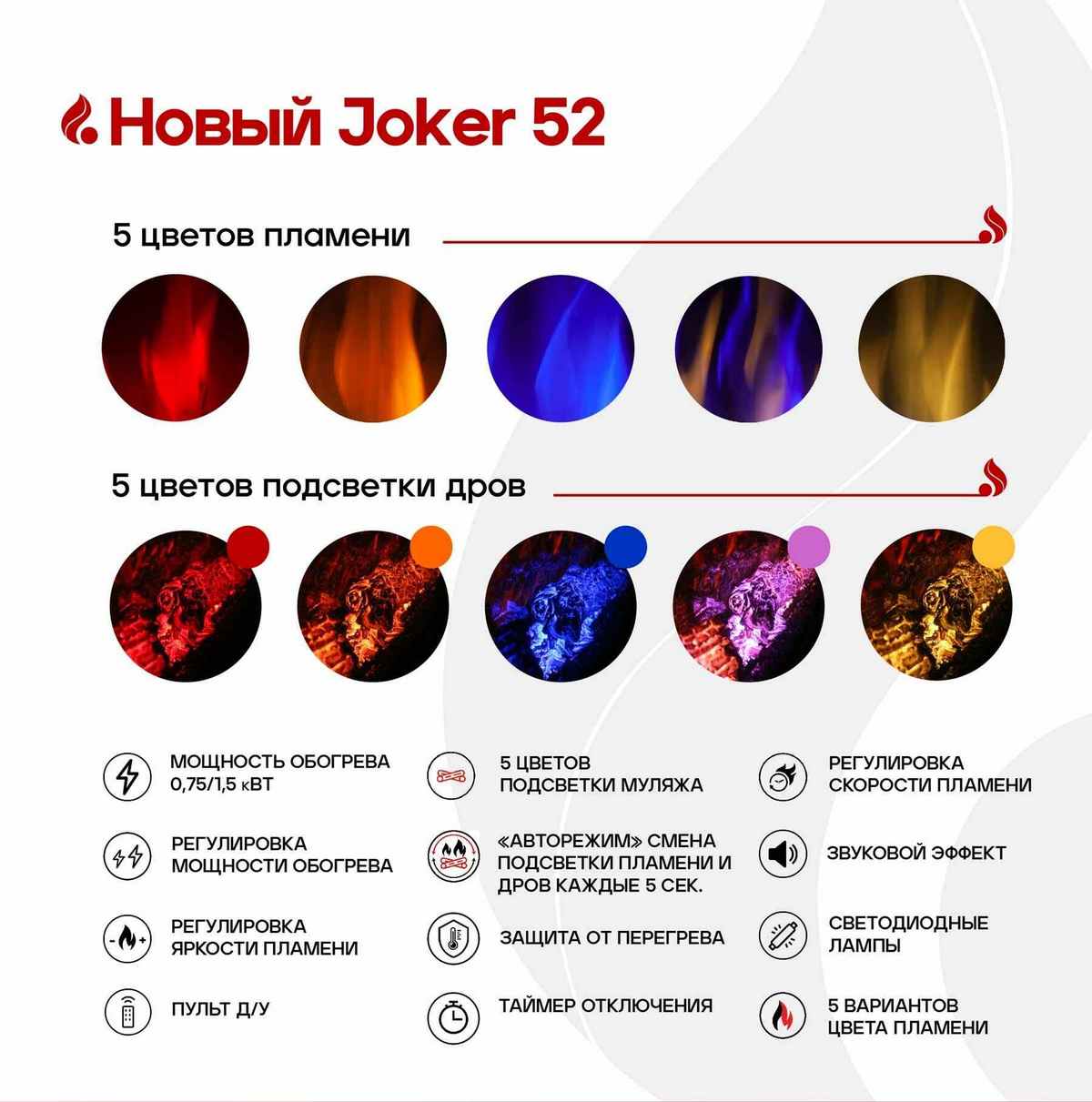 Обновленный электроочаг Real Flame Joker 52 Обновленный электроочаг Real Flame Joker 52