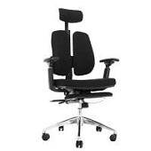 Ортопедическое кресло Falto Alpha Черное с подножкой