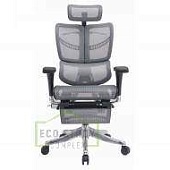 Ортопедическое кресло Expert Fly Серое с подножкой